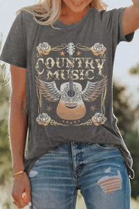 Country Music Crew Neck T Shirt