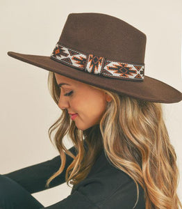 Wide Brimmed Hat With Wide Band