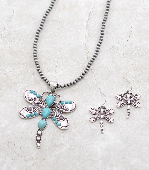 Western Turquoise Dragonfly Necklace