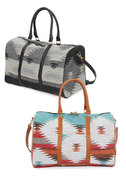 Aztec Pattern Crossbody Duffle Bag