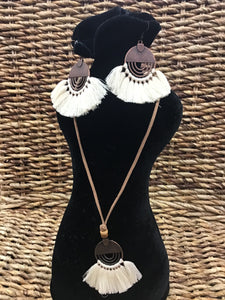 Boho Tassel Earring and Necklace Set