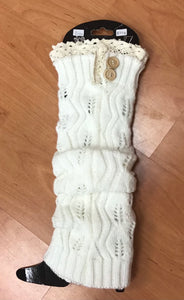 Leg Warmers With Lace and Button Details
