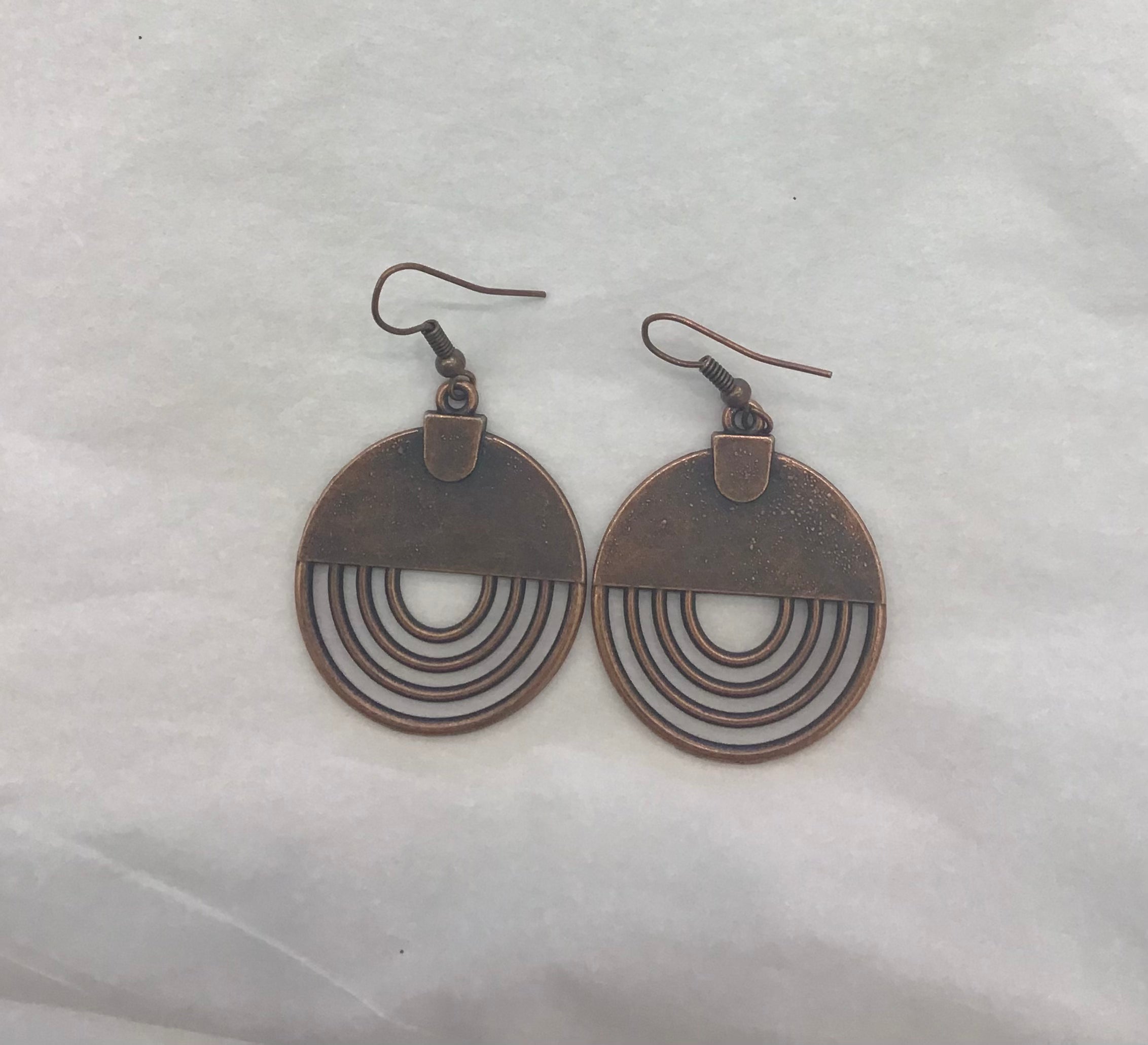 Coppery Brown Circular Earrings