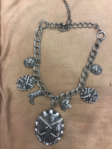 Western Themed Necklace with Rhinestones