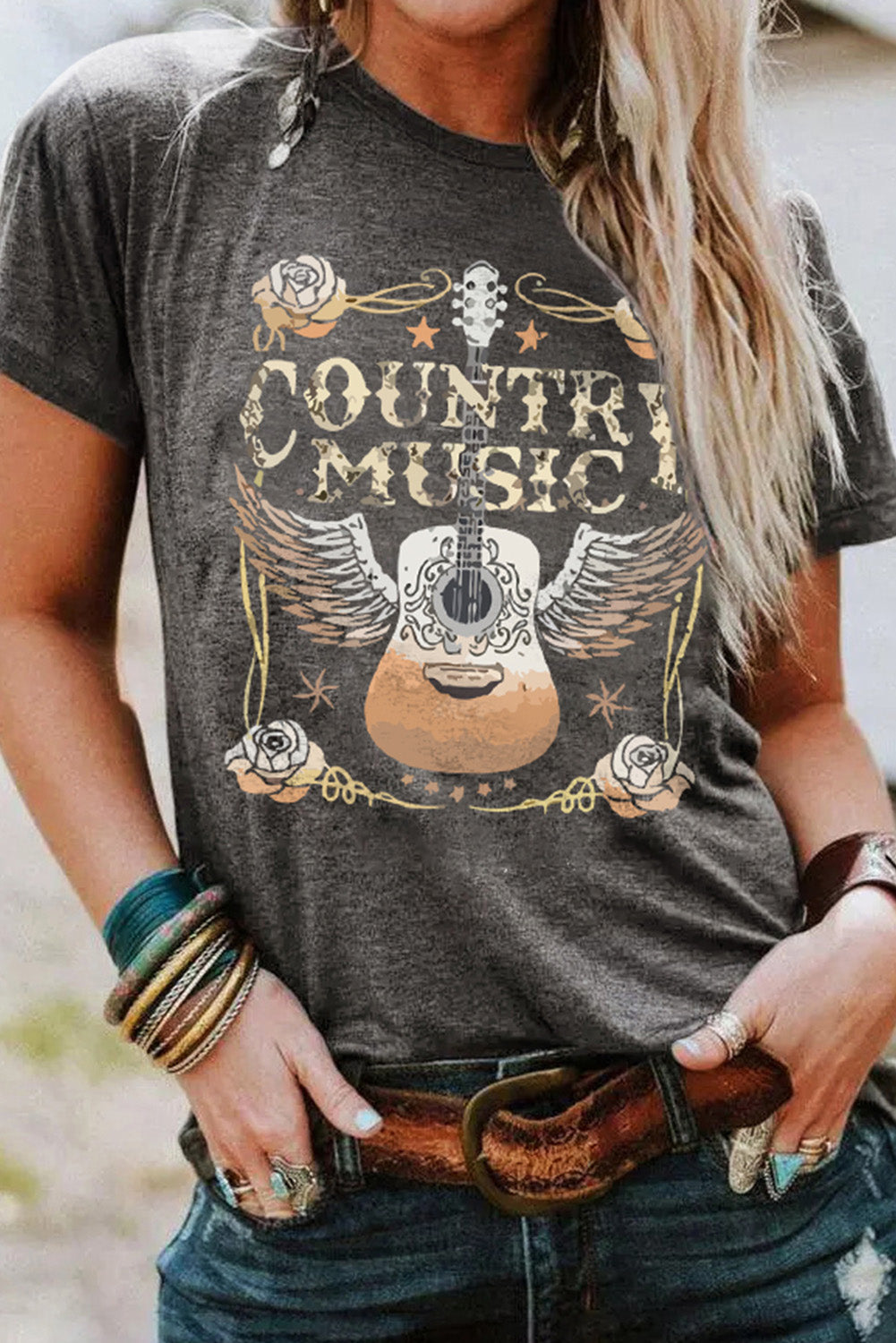 Country Music Crew Neck T Shirt
