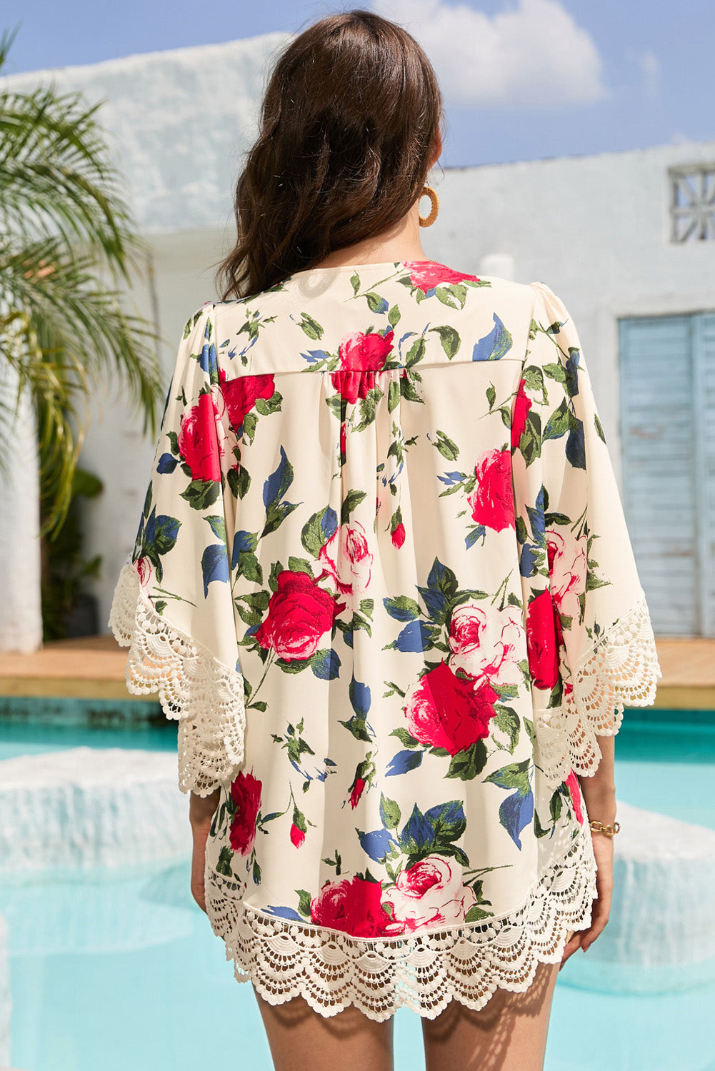 Floral Cover Up With Lace
