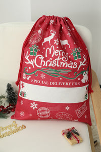 Red Christmas Drawstring Large Gift Bag 50*66cm