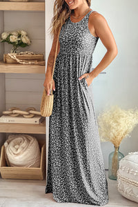 Sleeveless Cheetah Print Maxi Dress