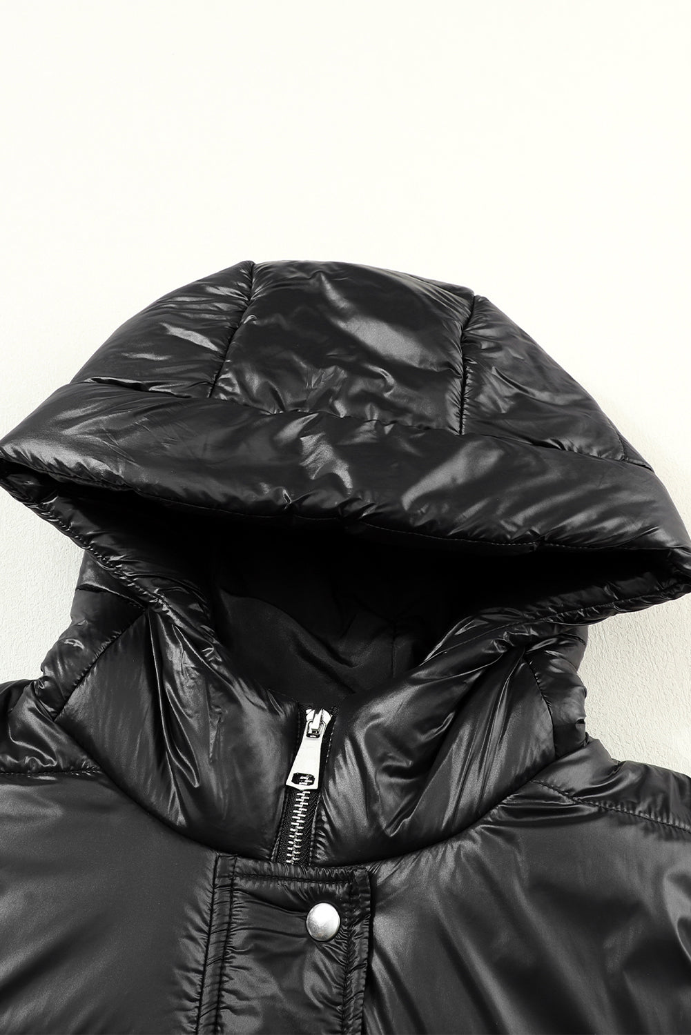 Hooded Long Quilted Puffer Vest