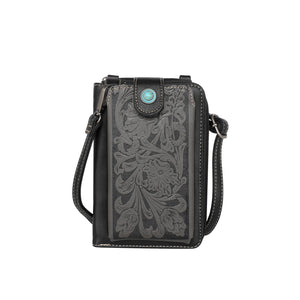 Western Floral Tooled Cellphone Wallet