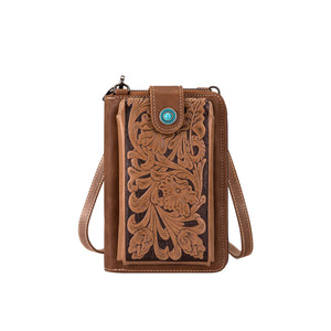 Western Floral Tooled Smartphone Wallet Cellphone