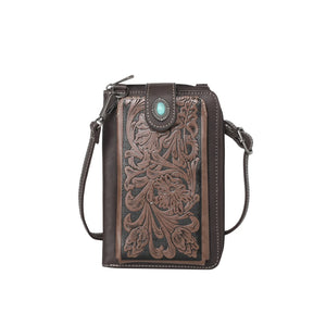 Western Floral Tooled Cellphone Wallet