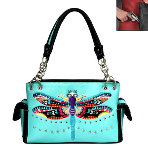 Dragon Fly Embroidery Shoulder Bag