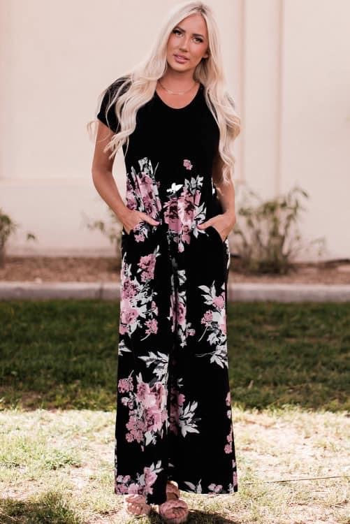 Short Sleeved Floral Maxi Dress