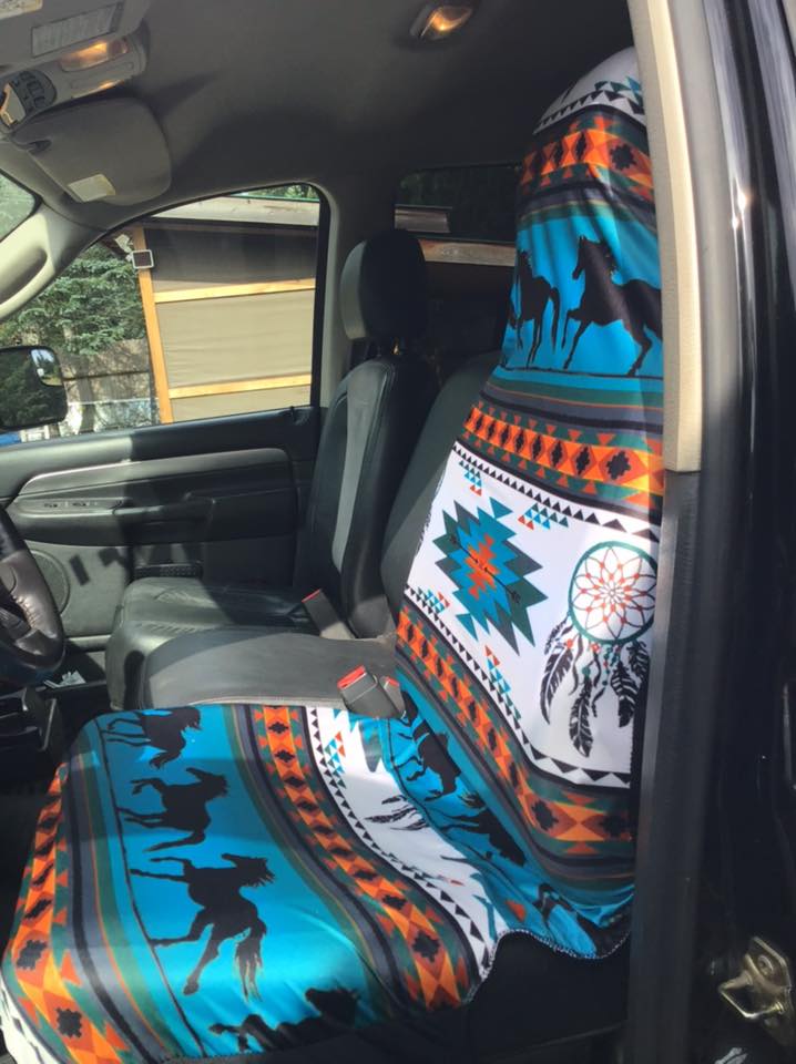 Running Horse print Seat Covers 2pc