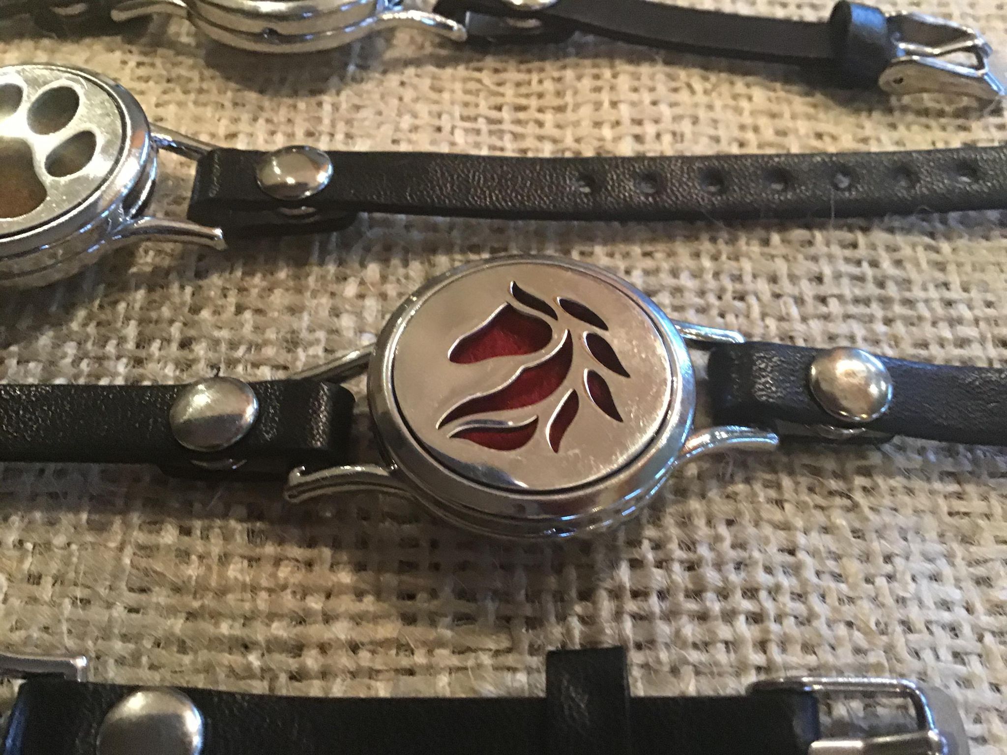 Leather and Stainless Steel Essential Oil Diffuser Bracelet
