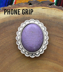 Purple Stone Western Concho Phone Grip