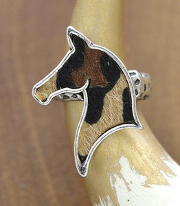 Horse Head Animal Faux Hide Horse Ring