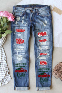 Truck Christmas Patch work Jeans Different styles