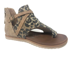 Scarlett Leopard Cheetah sandals with zipper on the back