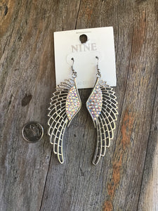 Wing casting with stone/fish hook Earrings