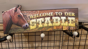 Welcome To Our Stable Western horse sign