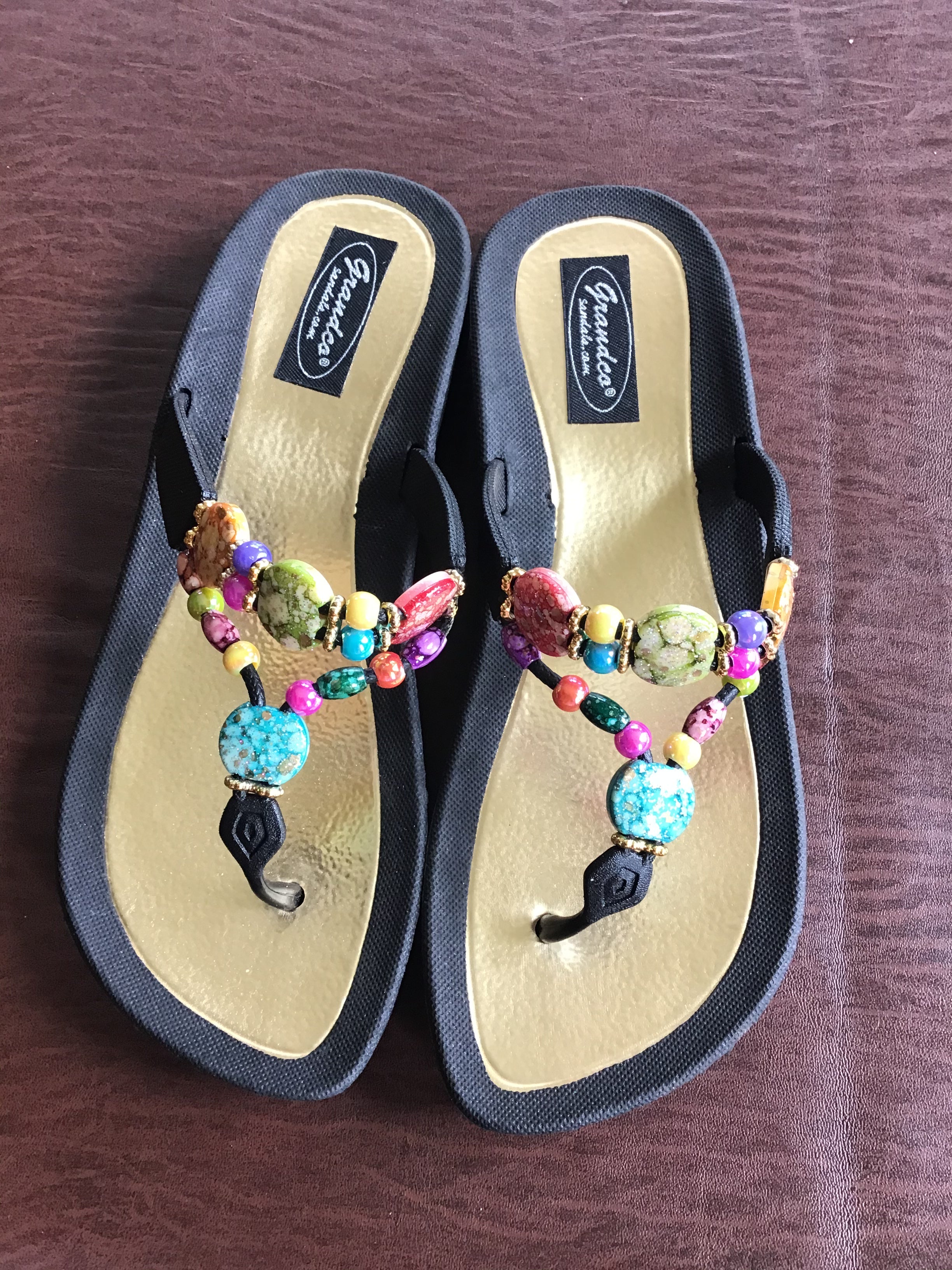 Women’s marble glitter stone beating colourful flip-flop sandals thong style
