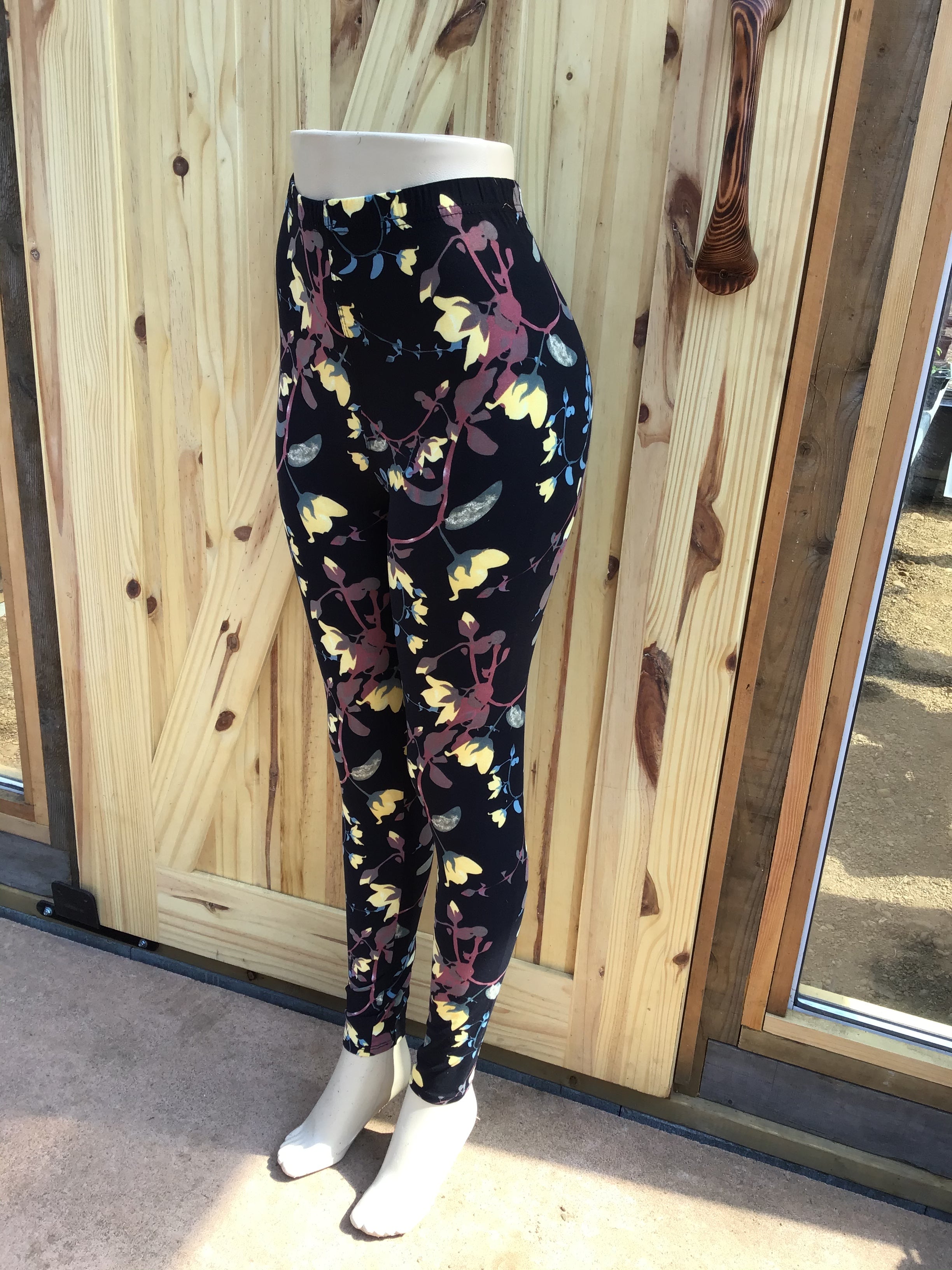 Womens best leggings BUTTERY SOFT LEGGINGS One Size  Print Natural flower print