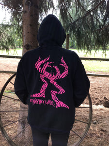 Country life hoodie pink real tree deer skull head hunt vintage hoodie