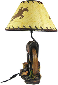 Lamp western saddle, boots and horseshoes