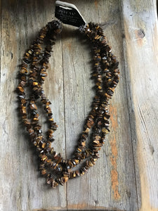 Western Brown and Cream NECKLACE MADE OF GEMSTONE CHIPS