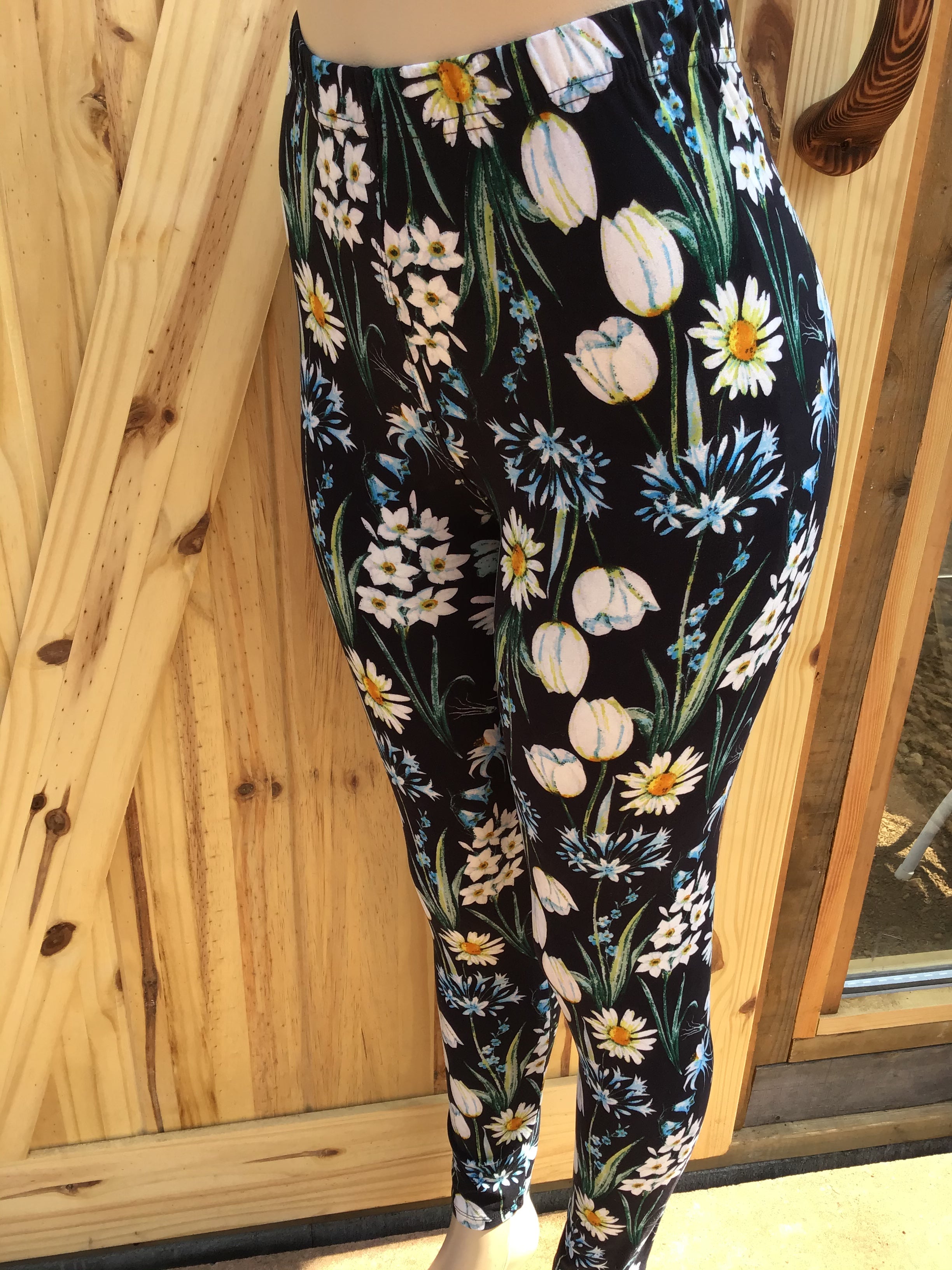Womens best leggings BUTTERY SOFT LEGGINGS One Size daffodil flower Print