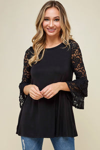 Lace Bell Sleeve Tunic Top