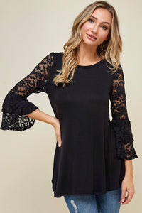 Lace Bell Sleeve Tunic Top