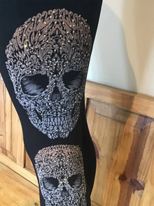 PLUS Sugar Skull Rhinestone Crystal Leggings Women's Rhinestone Leggings