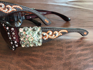 Gorgeous bling Concho studded UV 400 Montana west sunglasses Gorgeous chocolate brown, black, and a red burgundy you pick