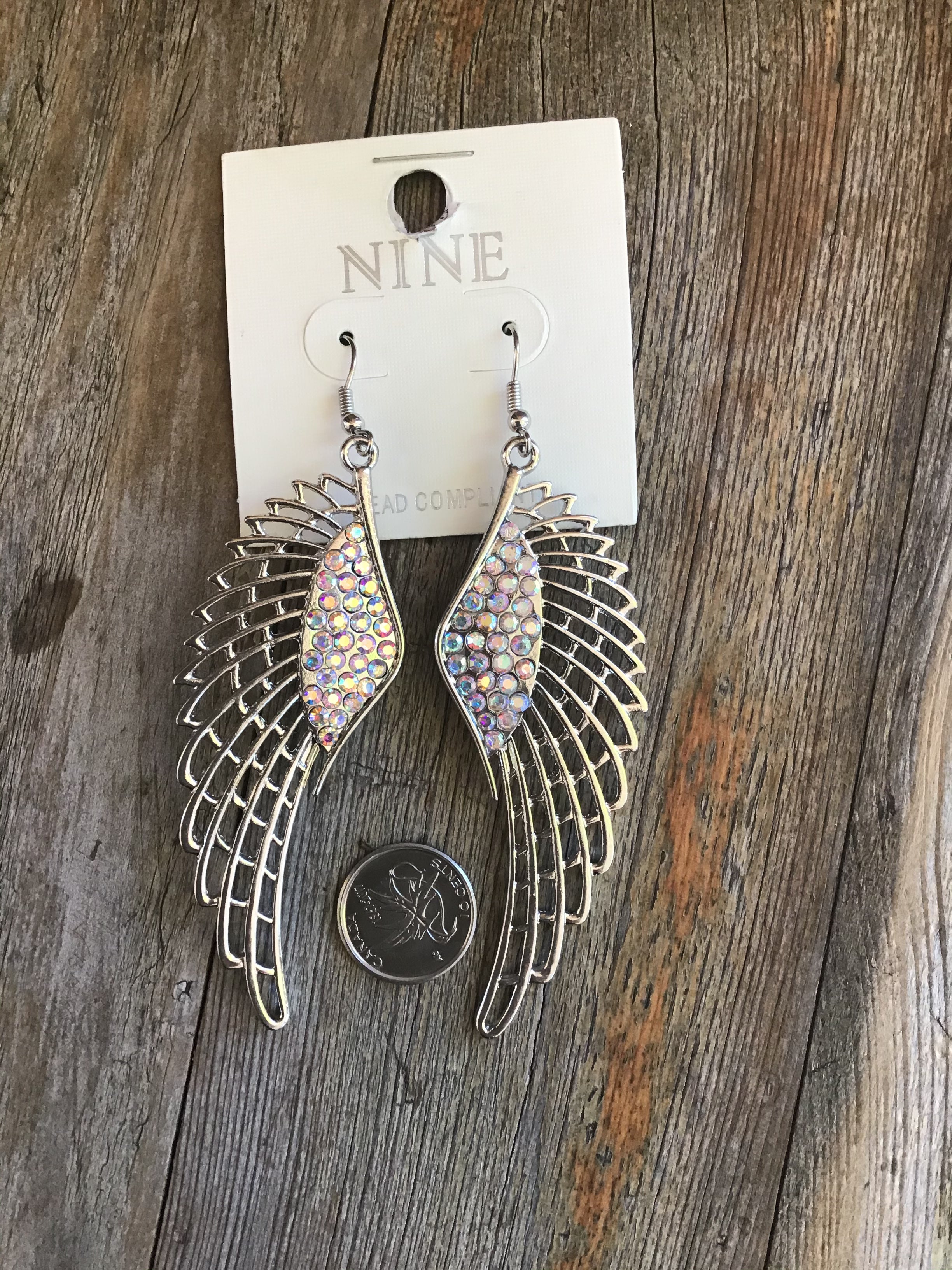 Wing casting with stone/fish hook Earrings
