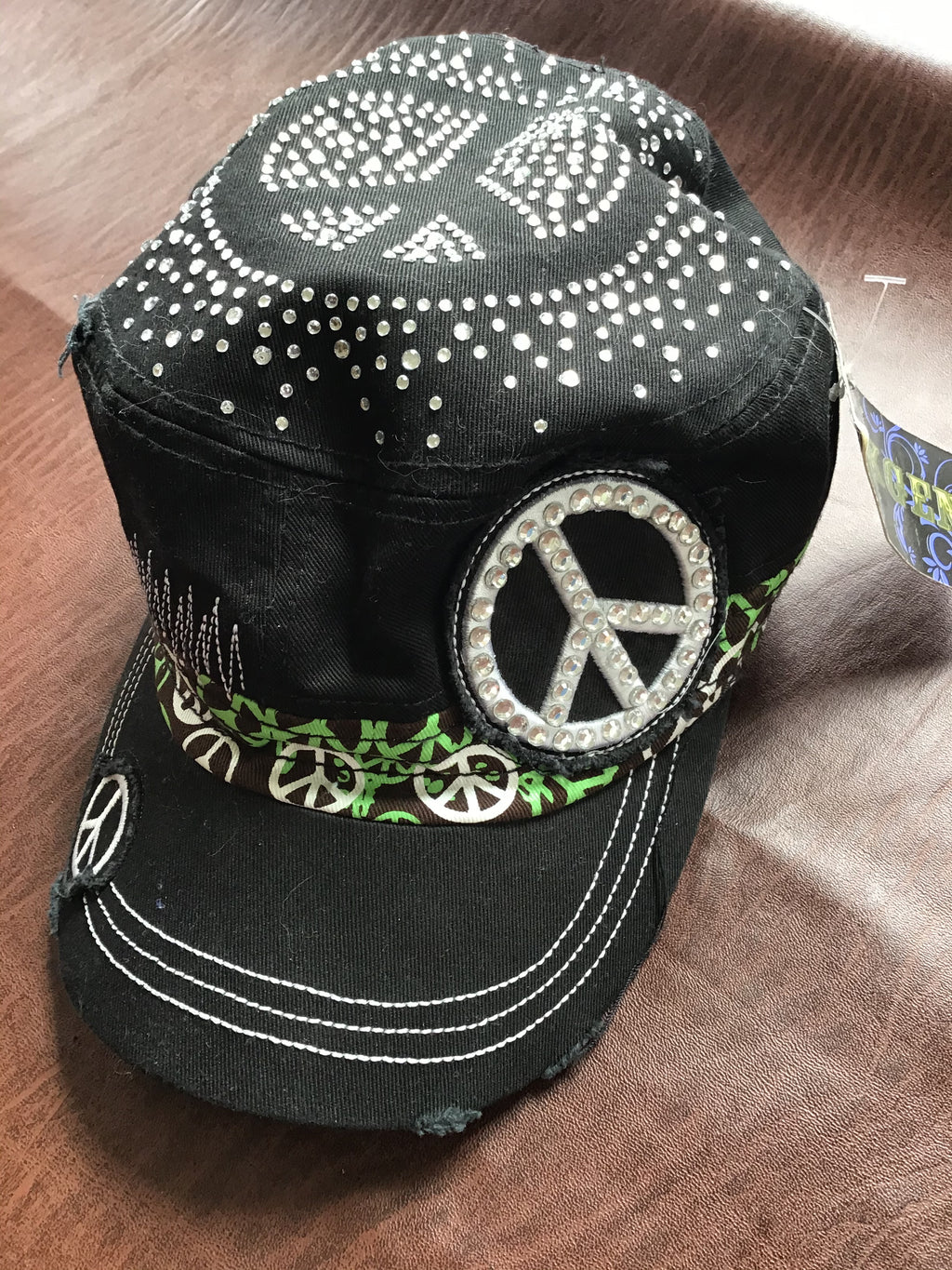 Black with lime piece Cadet Ball hat distressed theme going on it