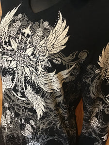 Long sleeve - WITH CROSS AND WING PRINT IN FRONT AND BACK AN