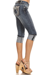 Womens Capri bling Jeans