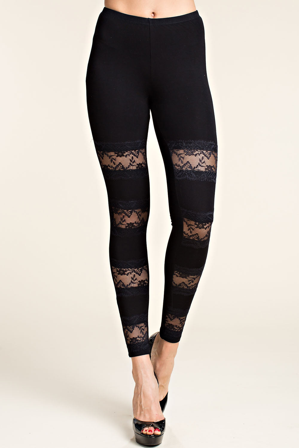 Gorgeous Ladies Black Lace Leggings