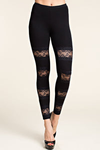 Gorgeous Ladies Black Lace Leggings