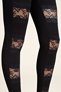 Gorgeous Ladies Black Lace Leggings
