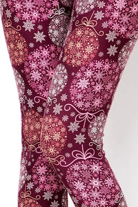Christmas Womens best leggings BUTTERY SOFT LEGGINGS One Size Print snowflake an ornament  leggings