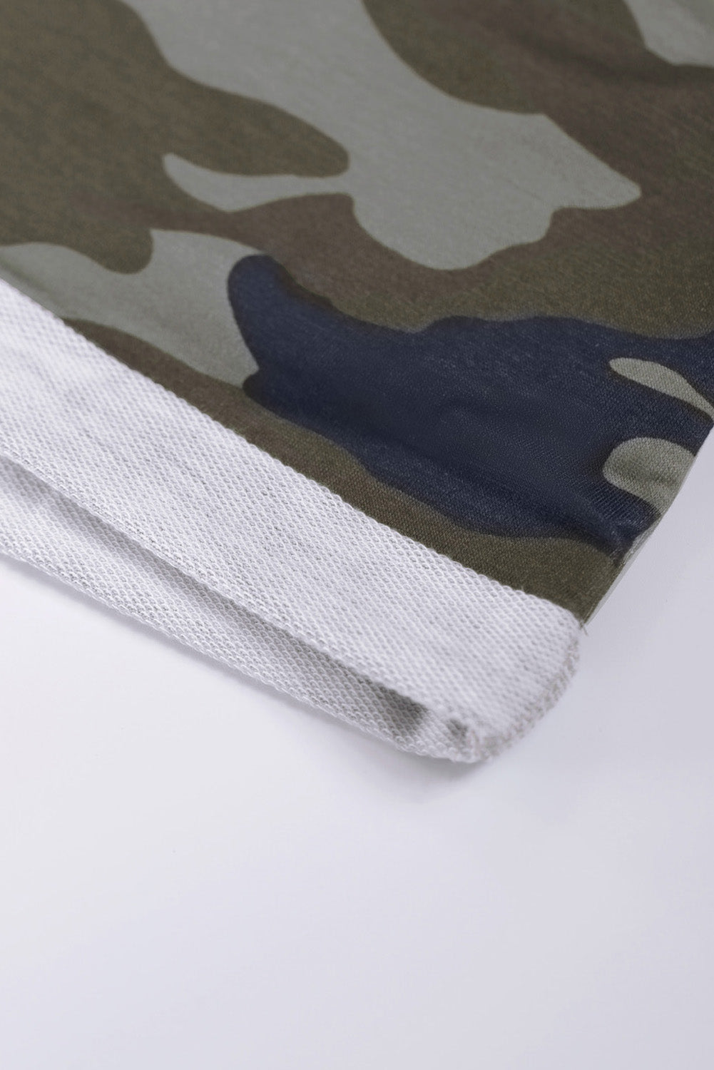 Green Camo Print Cotton Casual Shorts With Pockets