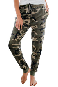 Green Cotton Blend Pocketed Camo Joggers Pants xlarge