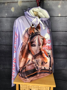 Just A Girl Who Loves Horse Thin Horse Pull Over Hoodie Zipper up