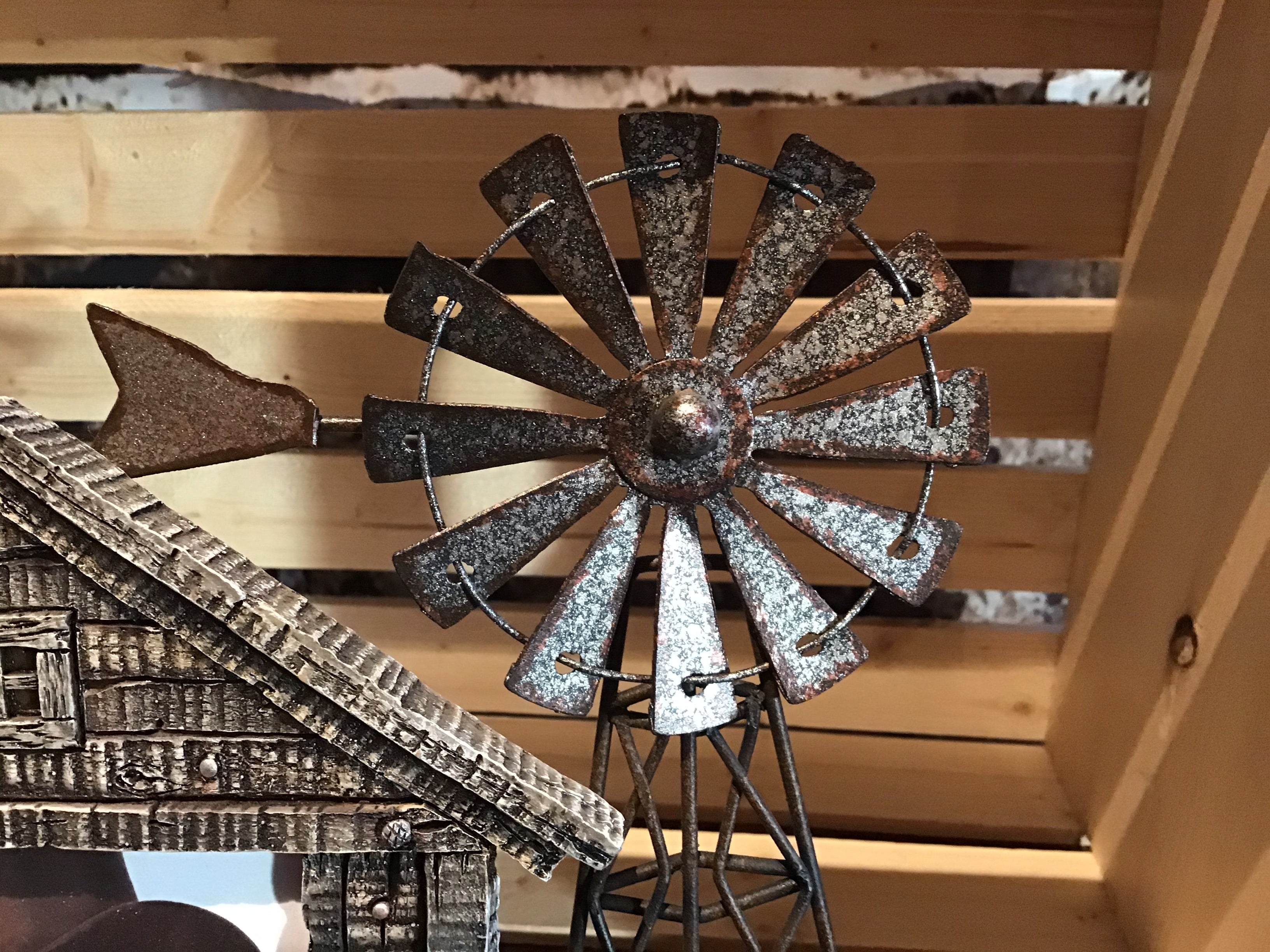 Moveable Tin Windmill Photo Frame Western décor photo frame 4 x 6