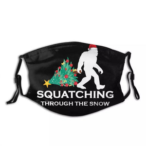 Squatching Sasquatch Christmas Bigfoot Face mask Xmas