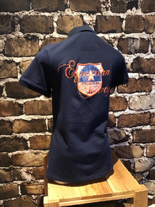 Navy blue with patch Harry horse English riding polo shirt
